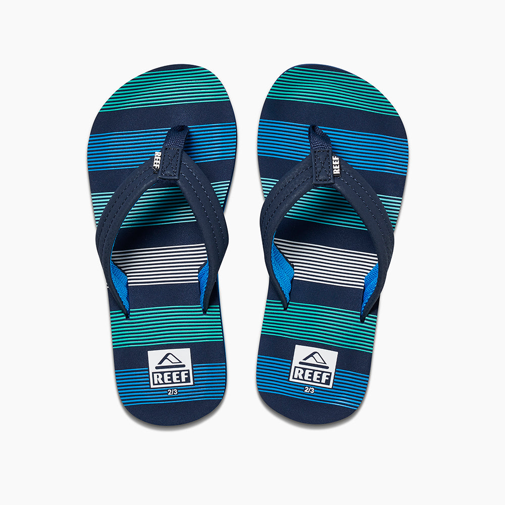 Reef Kids' Ahi Flip-Flops (Deep Sea Stripes) – Little Adventure Shop