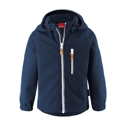 Reima Kids Vantti Softshell Jacket (Navy)-Little Adventure Shop