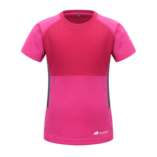Skogstad Kids Technical T-Shirt (Magenta)-Little Adventure Shop