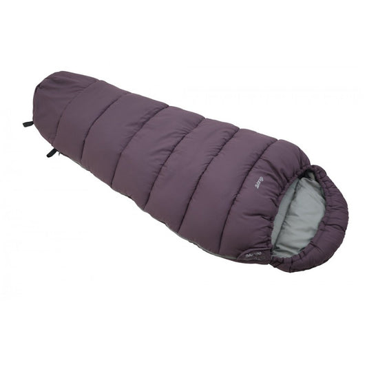 Vango kids sleeping bag, snugly material in purple