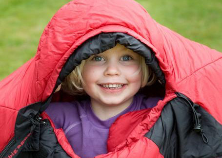 Kid in sleeping bag