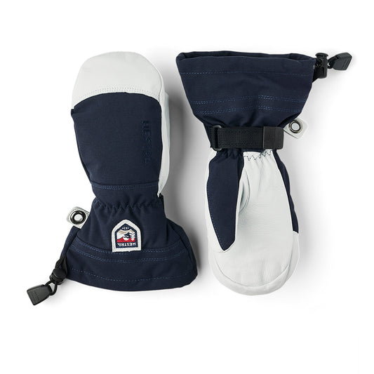 Hestra Kids Army Leather Heli Ski Mittens (Navy)