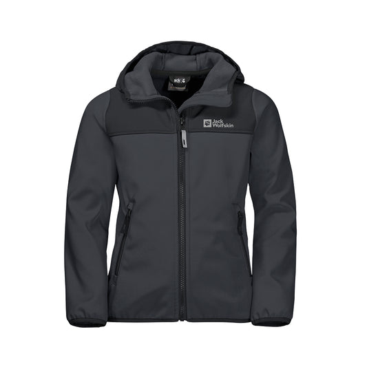 Jack Wolfskin Kids Fourwinds Boys Softshell Jacket in Black (Phantom)