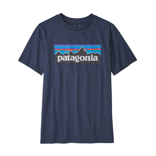 Patagonia Kids' Regenerative Organic Certified™ Cotton P-6 Logo T-Shirt (Navy)