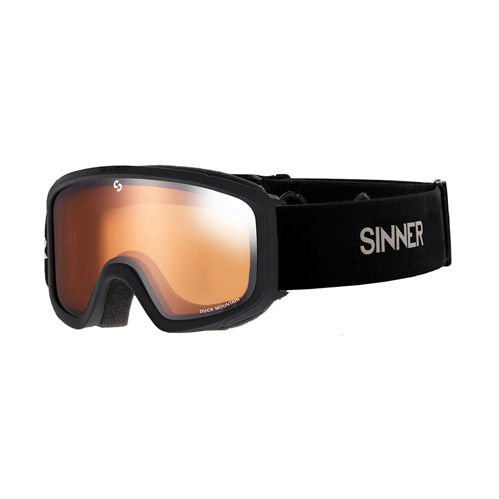 Sinner Duck Mountain Kids Ski Goggles 4 - 8 yrs (Black)