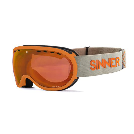 Sinner Vorlage S Youth Ski Goggles orange with gold mirror lens
