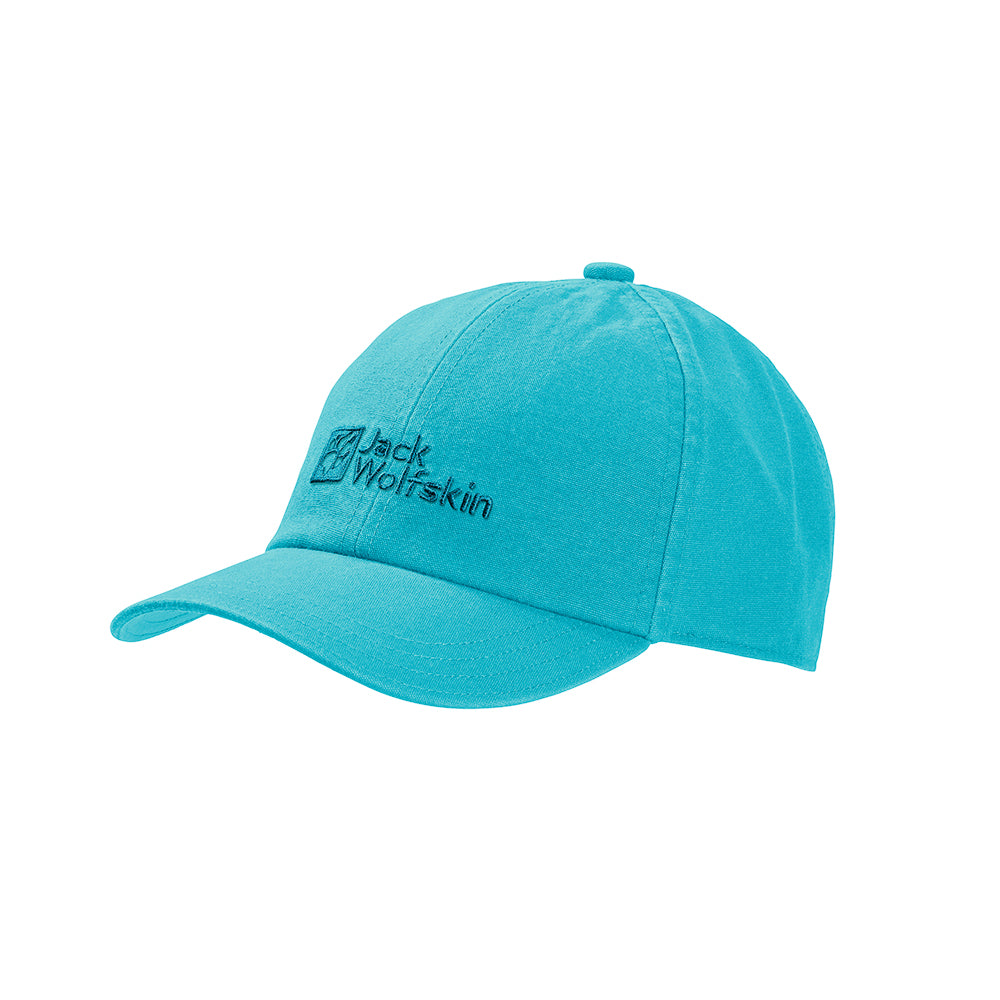 ack Wolfskin Kids Baseball Cap made from organic cotton in turquoise