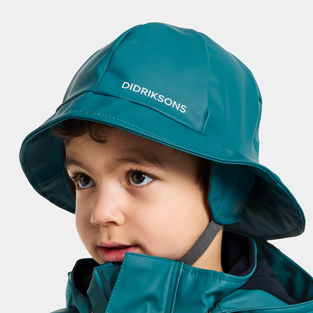 Didriksons Kids Southwest PU Rain Hat (Petrol Green)