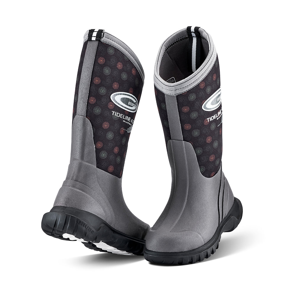 Grubs Tideline Youth Insulated Rain Boots in Paisley Grey