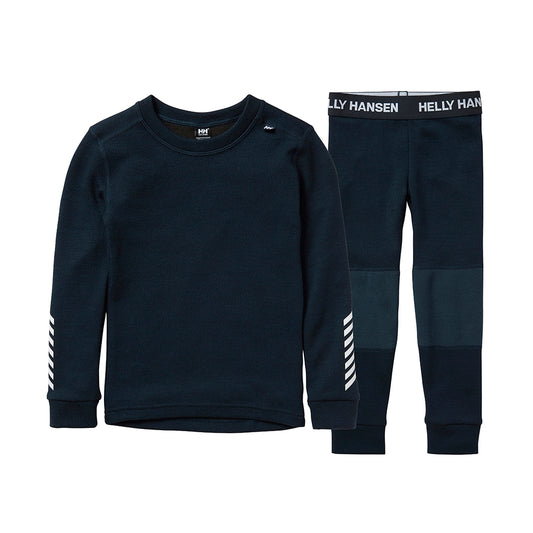 Helly Hansen Kids Lifa Merino Midweight Thermals in navy blue