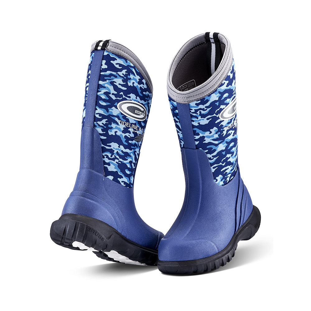 Grubs Tideline Youth Insulated Rain Boots (Navy Camo)