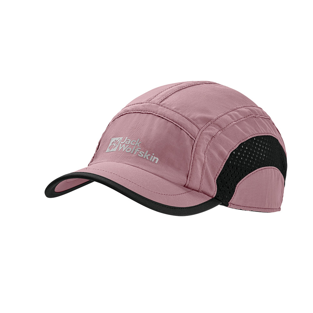 Sporty style cap, the Jack Wolfskin Kids Active Vent Cap in mauve
