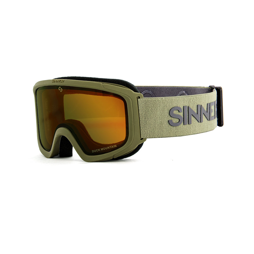 Sinner Duck Mountain Kids Ski Goggles 4 - 8 yrs (Moss Green)