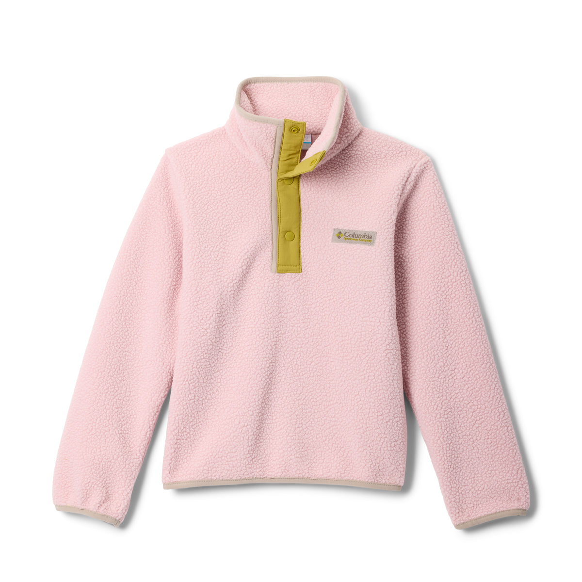 pink fleece with popper on white background