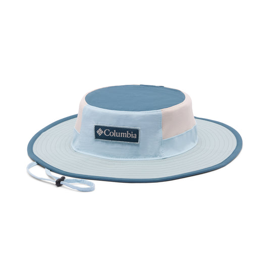 Light blue kids sun hat with Columbia logo on a white background