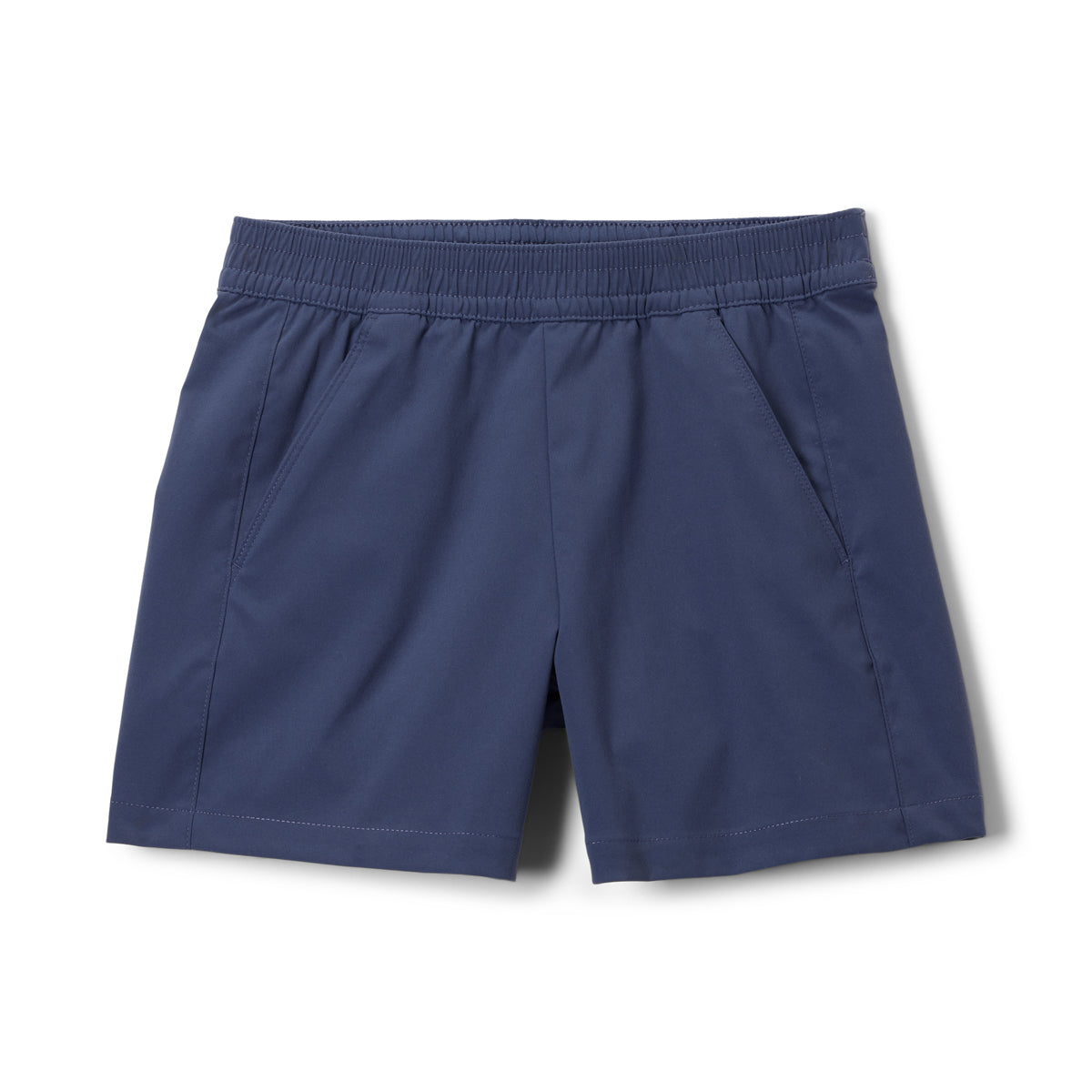 Navy blue girls shorts on a white background