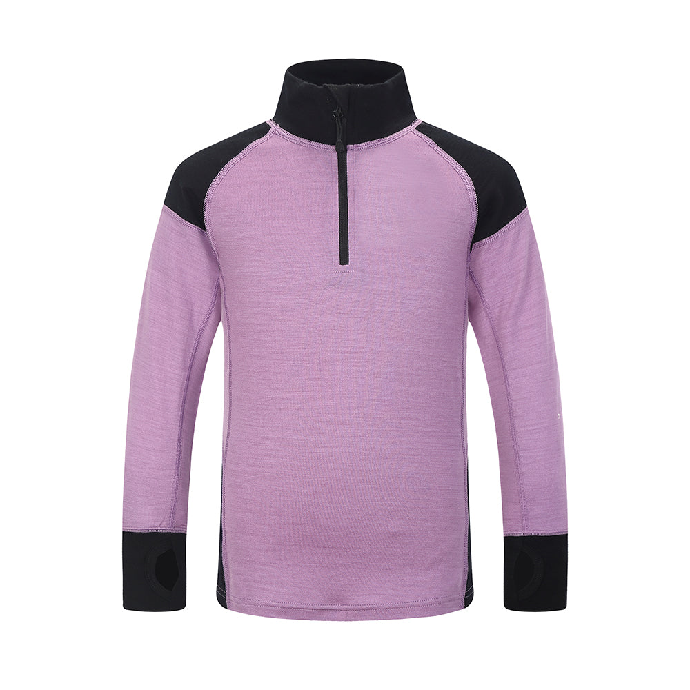 Skogstad Girls Videseter Merino Wool Thermal Top (Orchid Mist)