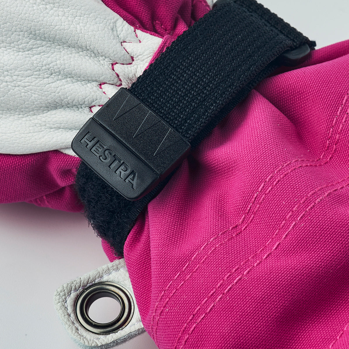 Hestra Kids Army Leather Heli Ski Mittens (Fushia)