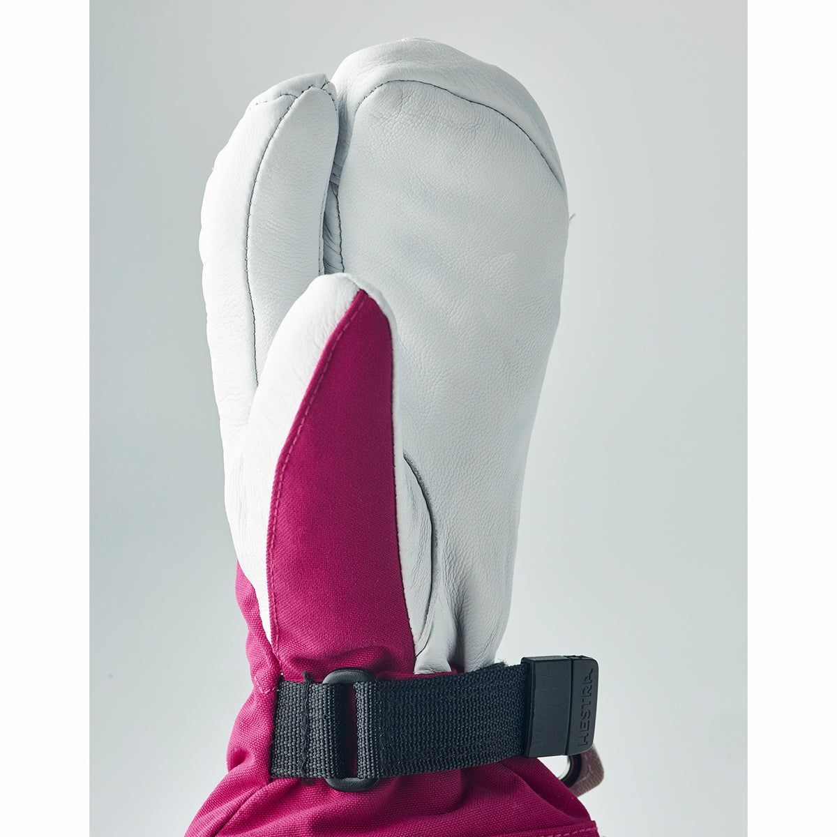 Hestra Kids Army Leather Heli Ski Jr 3-fingered Ski Glove (Fushia)