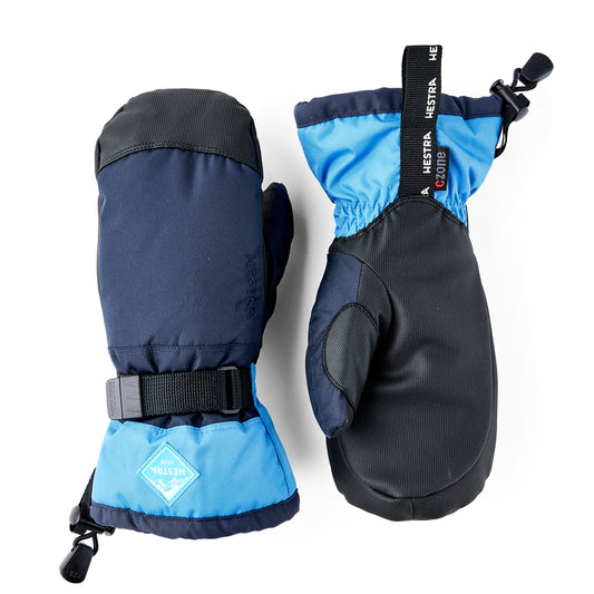 Hestra C-Zone Jr Gauntlet Kids Ski Mittens (Navy Sky Blue)