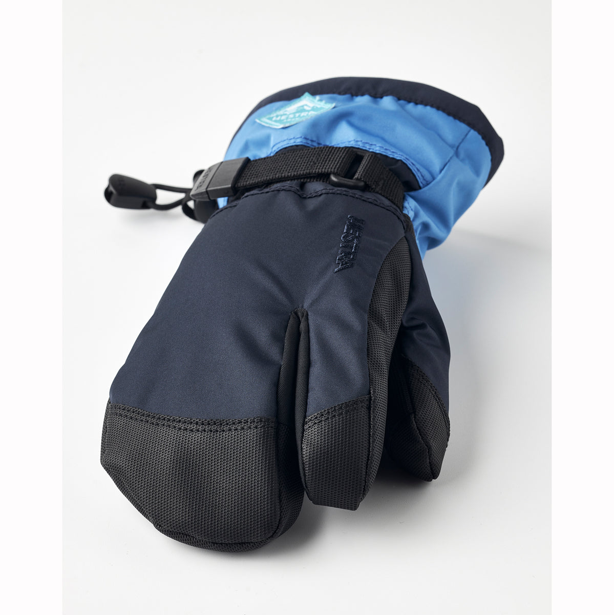 Hestra C-Zone Jr 3-Fingered Kids Ski Gloves (Navy Sky Blue)