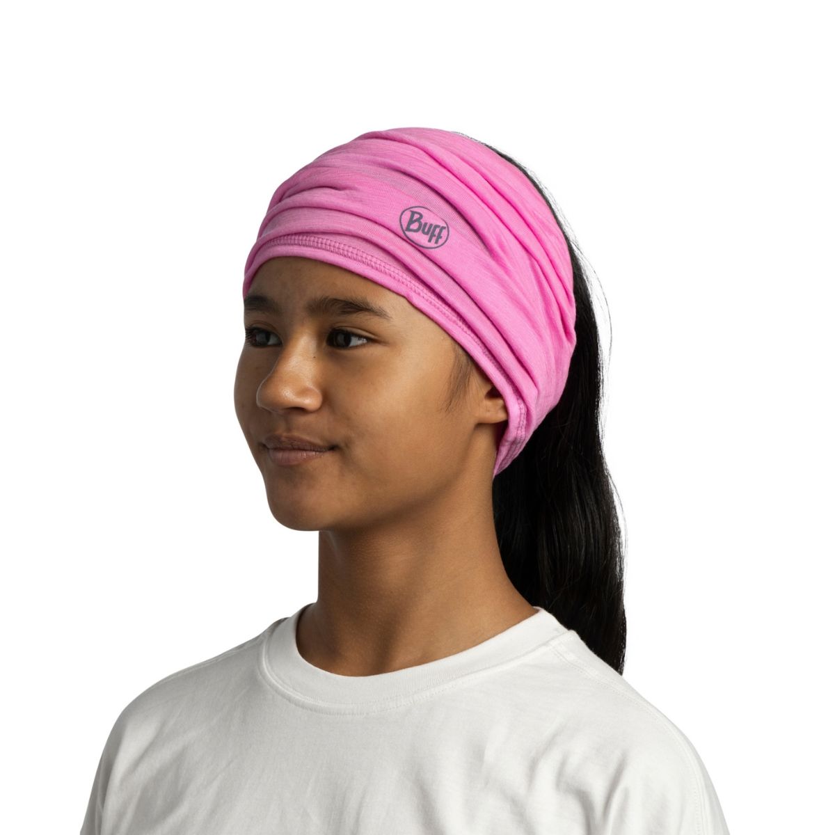 Buff Junior Merino Wool Neck Warmer (Fluor Fuchsia)