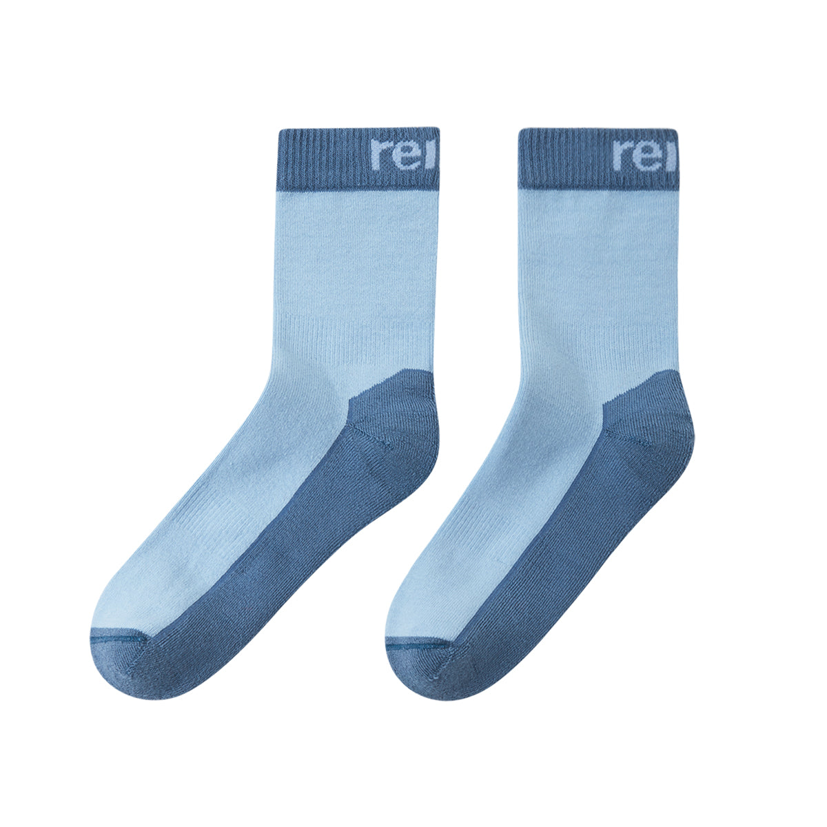 Blue kids merino mix socks on white background