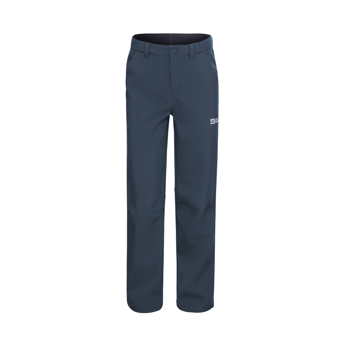 Navy blue trousers on a white background