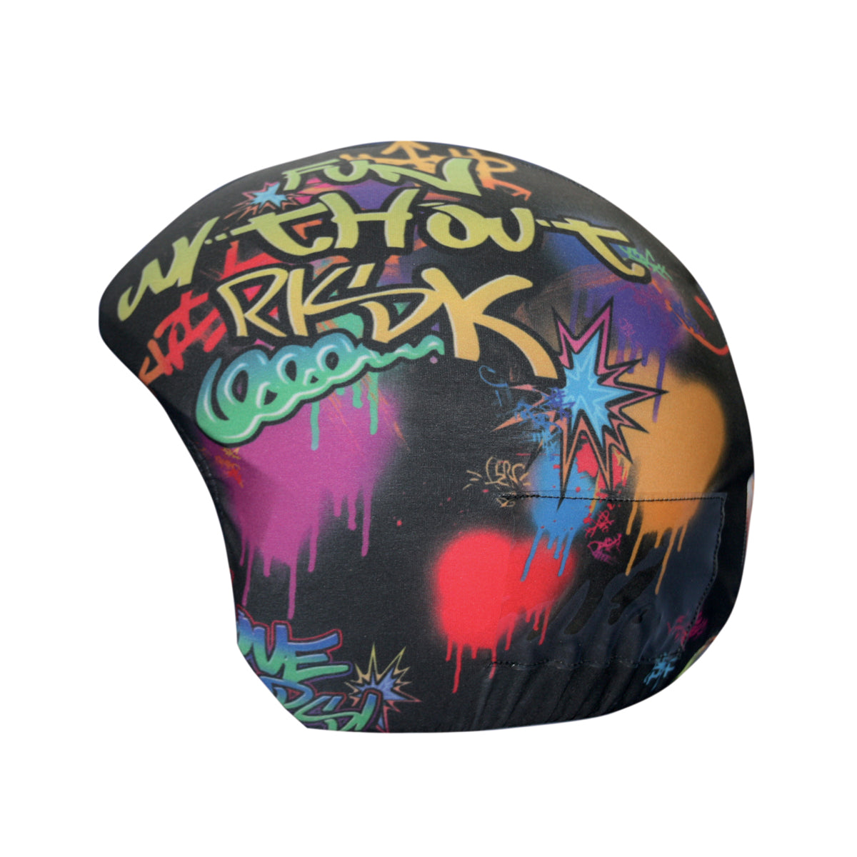 Colorful graffiti-style helmet cover