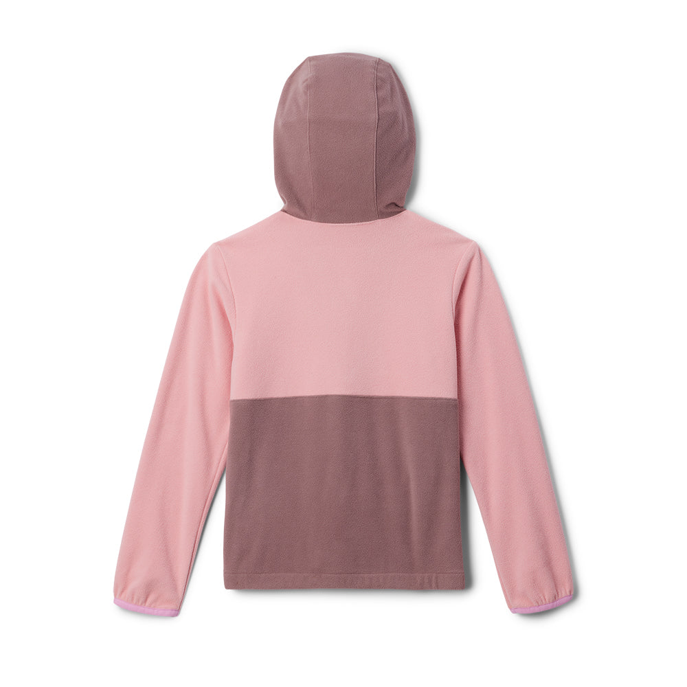 Columbia Kids' Back Bowl Lite Half-Zip in pastel pink and mauve the back of the top