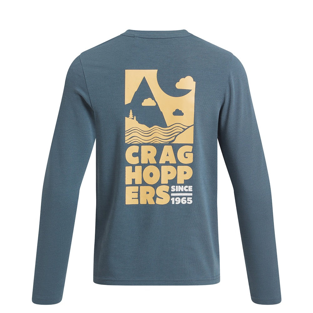 Craghoppers Kids' Nosilife Cruz Long Sleeved T-Shirt (Blue Stone)