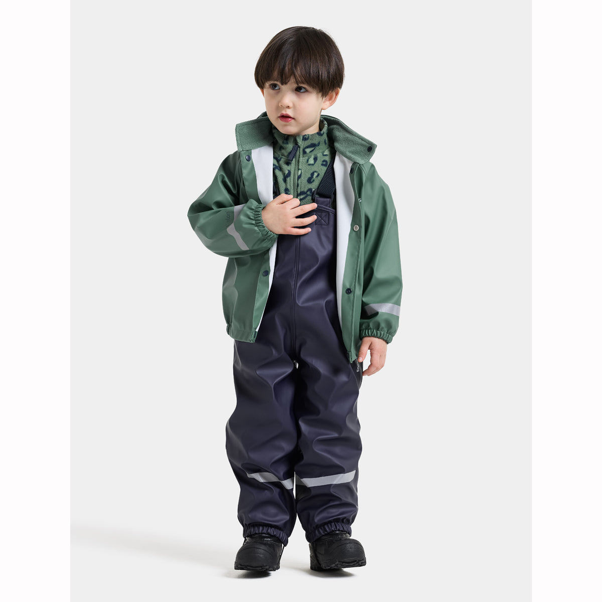 Didriksons Kids Waterproof Slaskeman Sets (Dark Moss)
