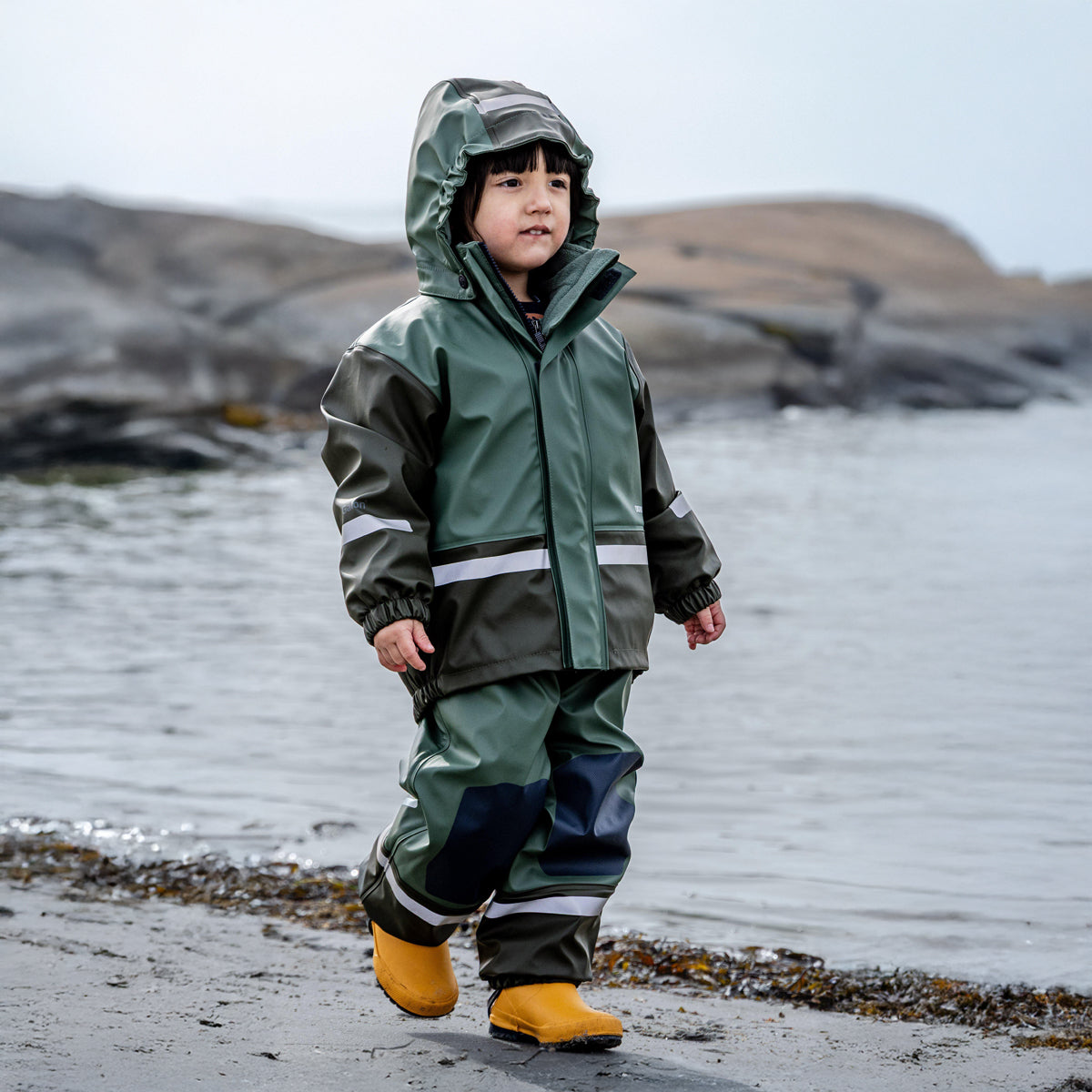 Didriksons Boardman Kids Waterproof Insulated Set (Dark Moss)