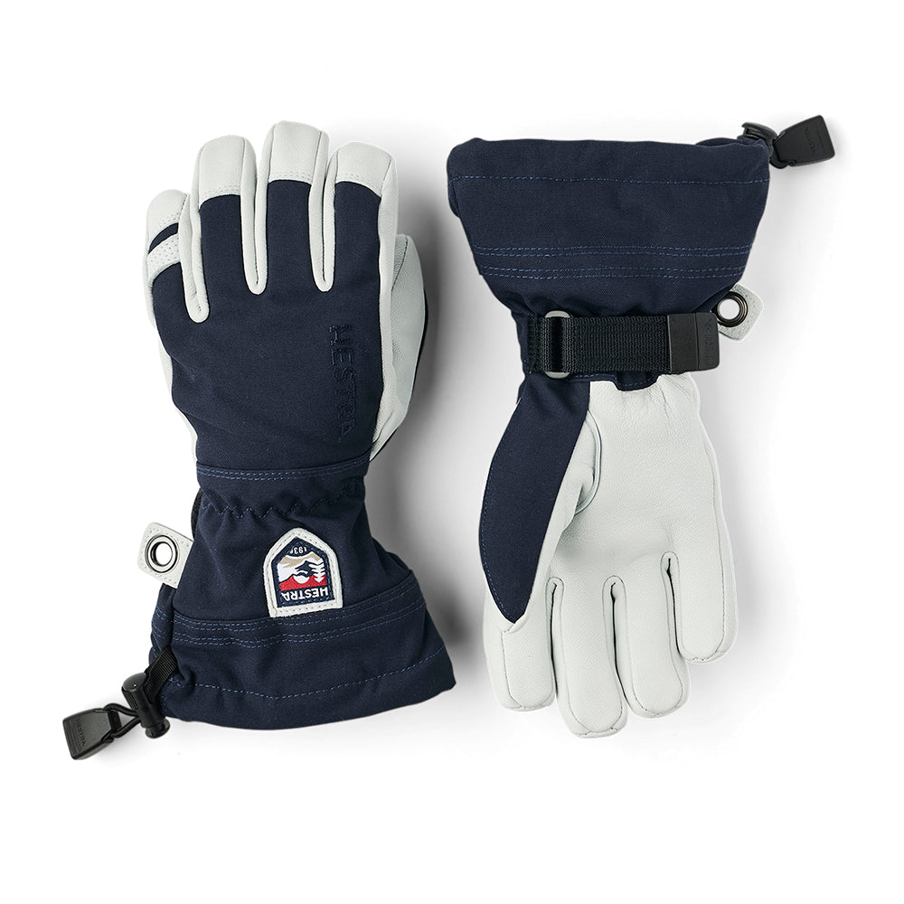 Hestra Kids Army Leather Heli Ski Jr Glove (Navy) Little Adventure Shop