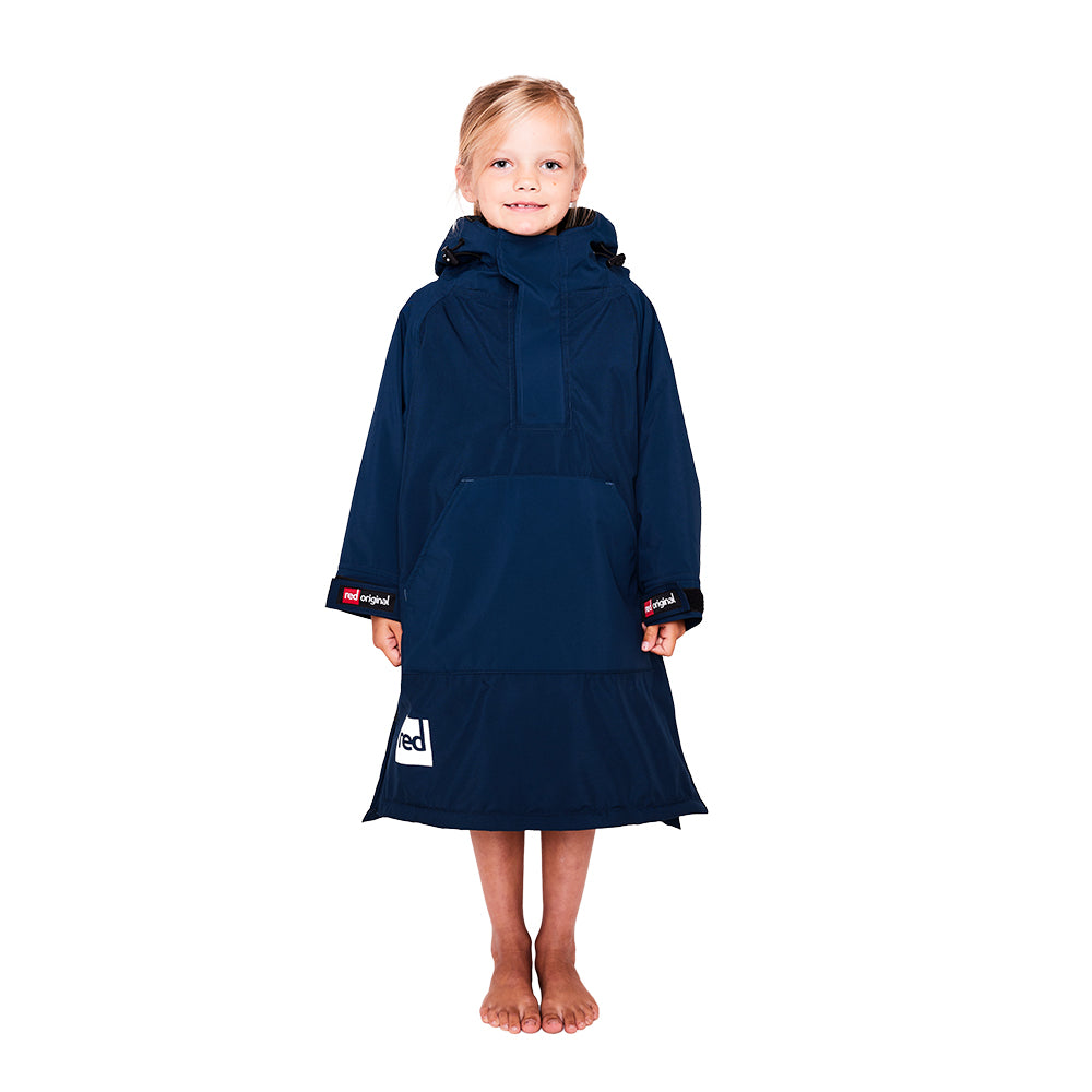 Red Kids Dry Poncho Change Robe in navy