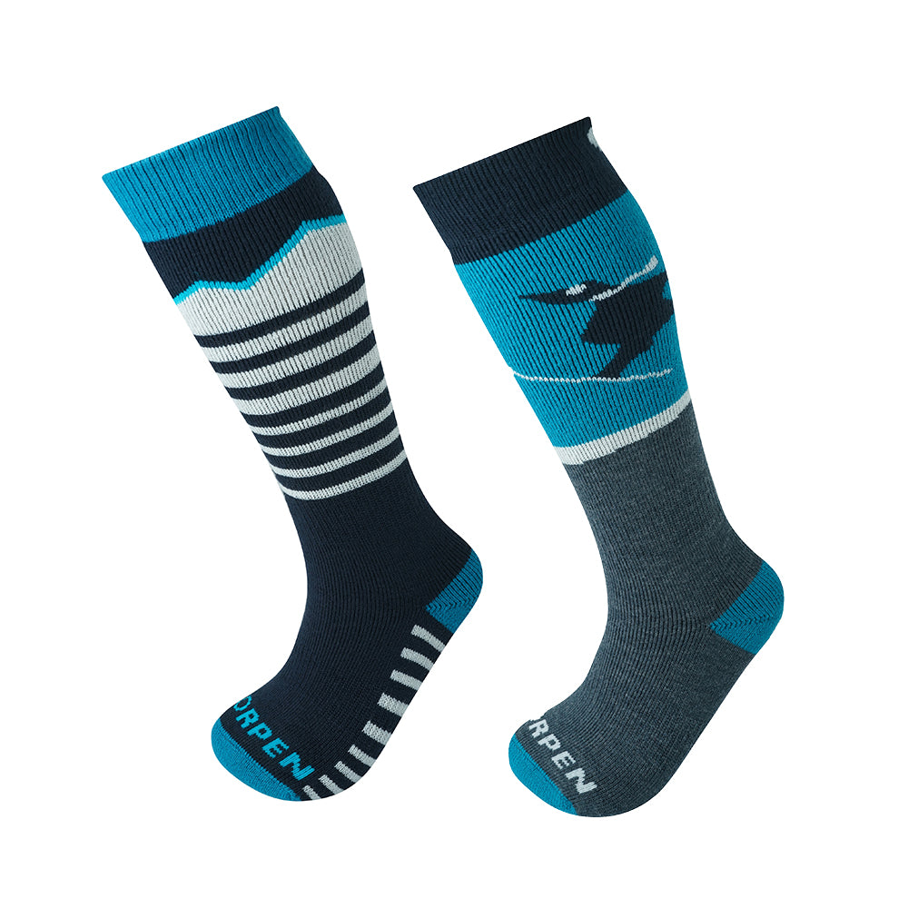 Lorpen Kids T1 Merino Ski Socks - Twin Pack (Blue)