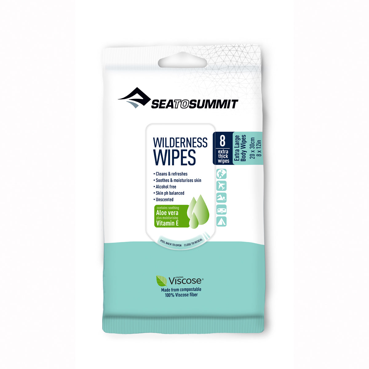 Pack of Sea to Summit Wilderness Wipes on a white background