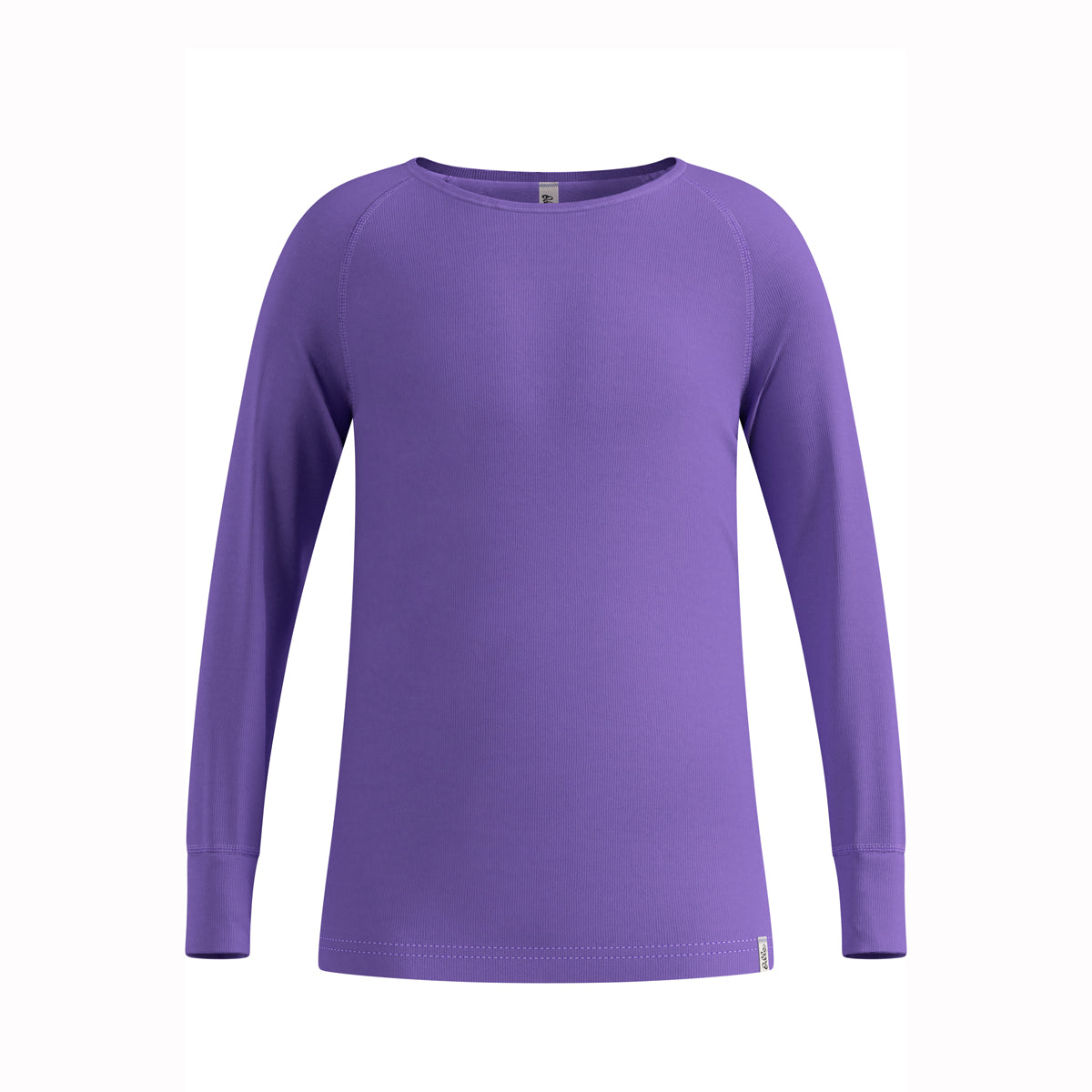Purple thermal kids top on white background