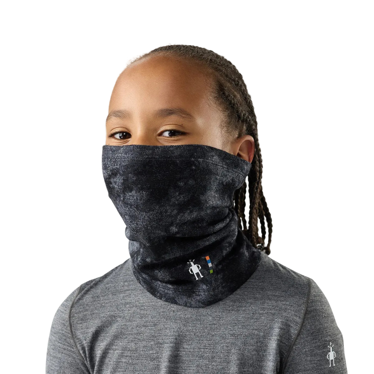 Smartwool Kids Merino Wool Neck Warmer (Black Tie Dye)