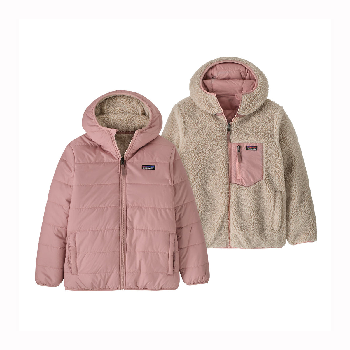 Patagonia Kids' Reversible Ready Freddy Hoody (Fuzzy Mauve)