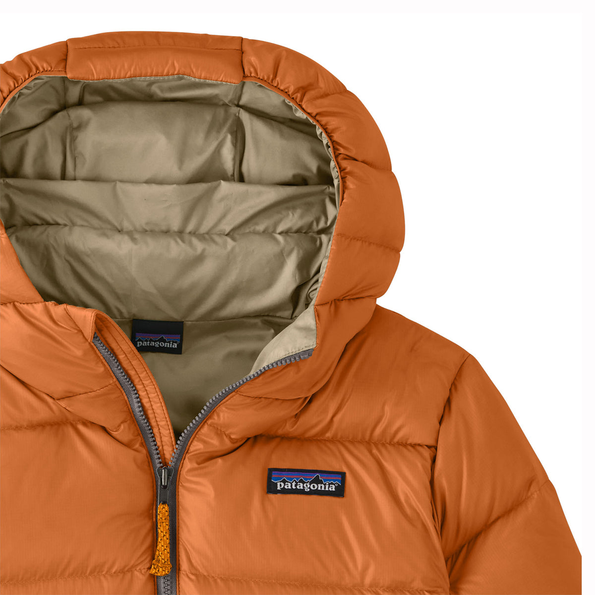 Patagonia Boys Hi Loft Down Sweater Hoody (Marigold)
