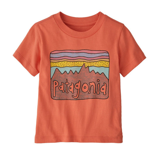 Patagonia Baby T-Shier in orange with logo