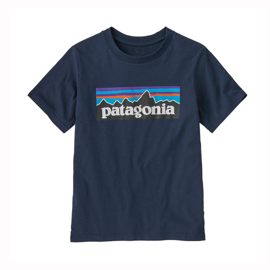 Patagonia Kids P-6 Logo Organic Cotton T-Shirt (New Navy)