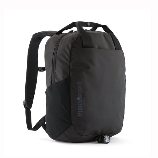 Black rucksack on white background