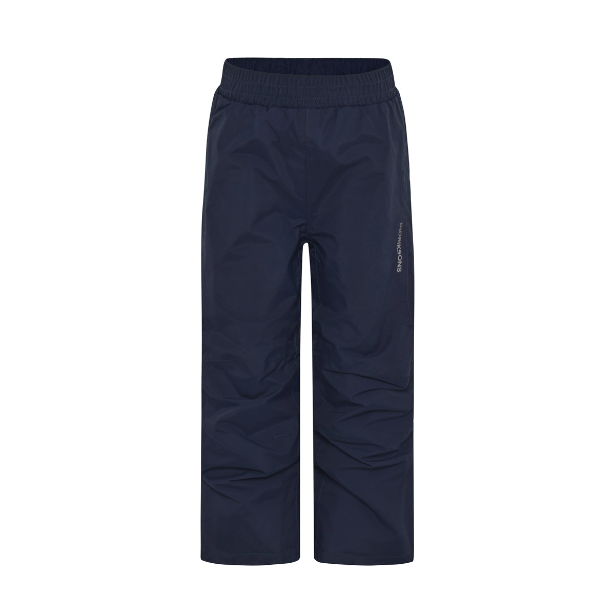 Blue trousers with Didriksons logo down the leg
