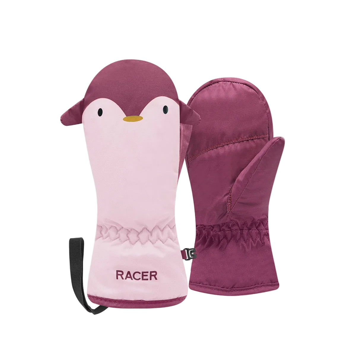 Racer Babyprint Toddler Mittens (Pink Penguin)