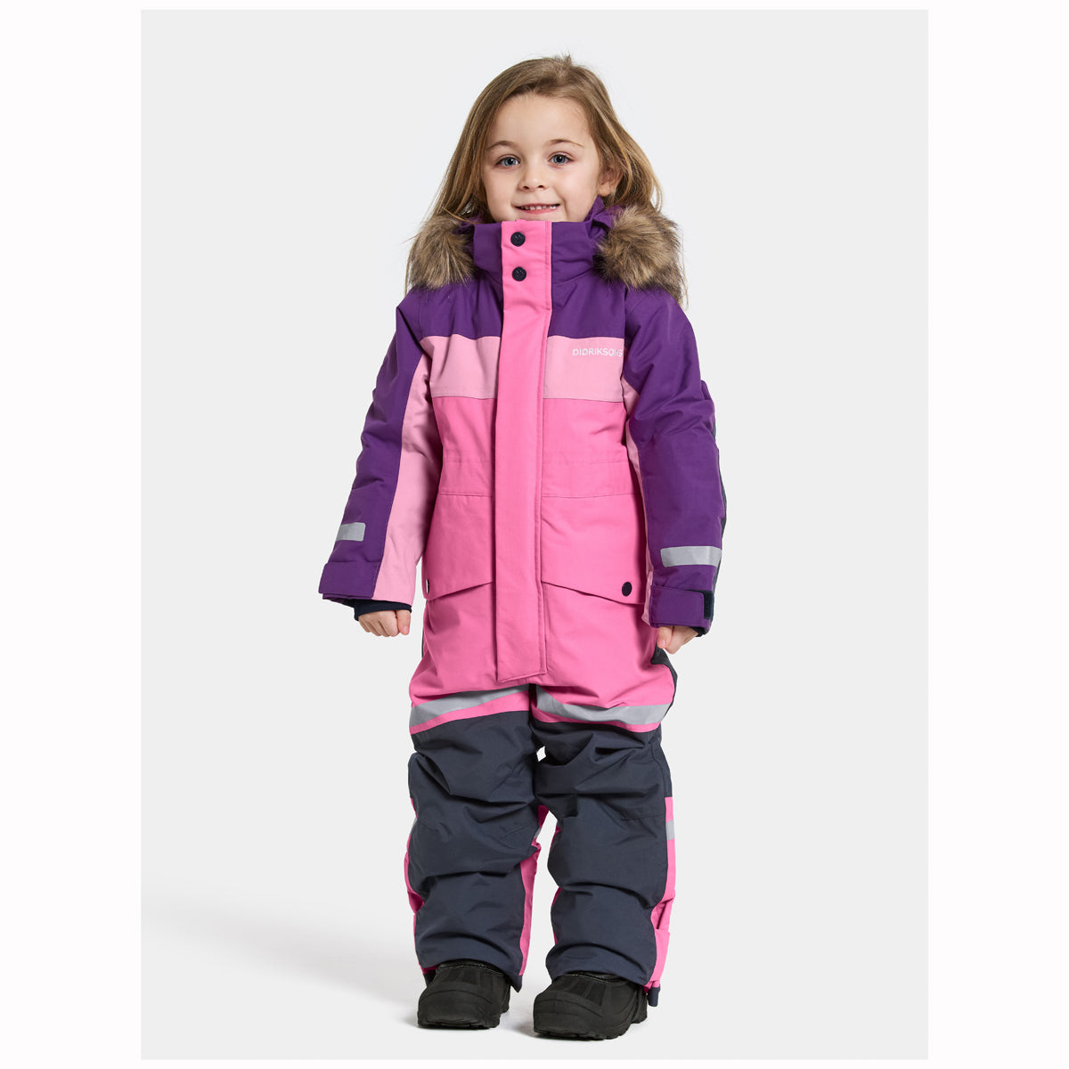 Didriksons Bjarven Kids Ski Coverall (Sweet Pink)
