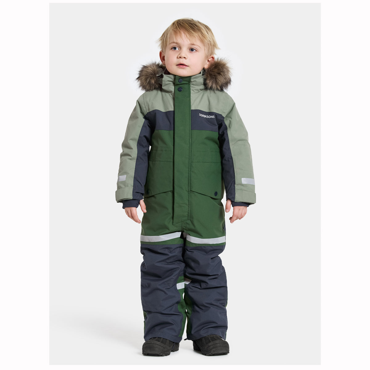 Didriksons Bjarven Kids Ski Coverall (Light Moss)