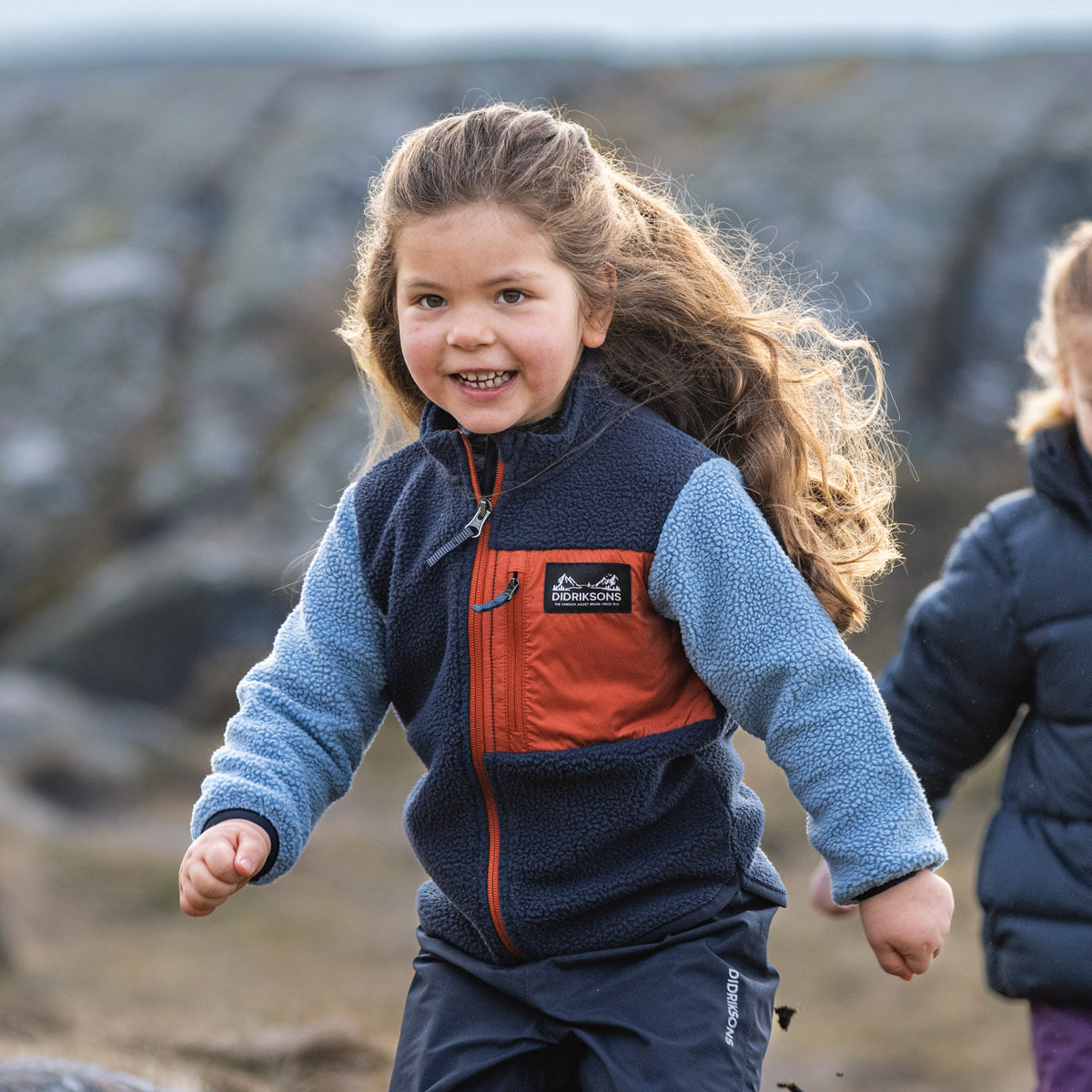 Didriksons Kids Anten Fleece Jacket (Winter Blue)