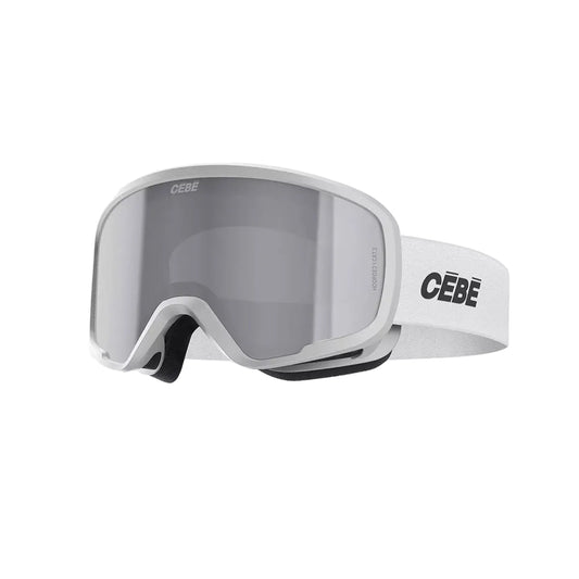 Cebe Kids ski goggles in white with silver mirror lens
